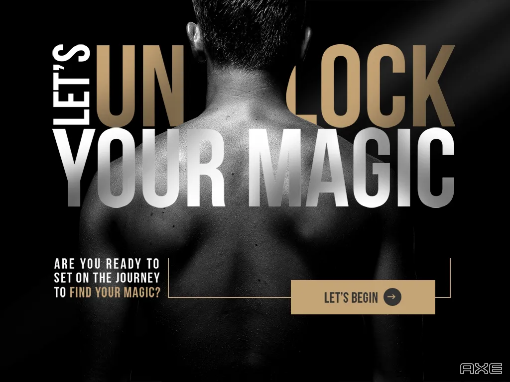 AXE Find Your Fragrance app intro screen