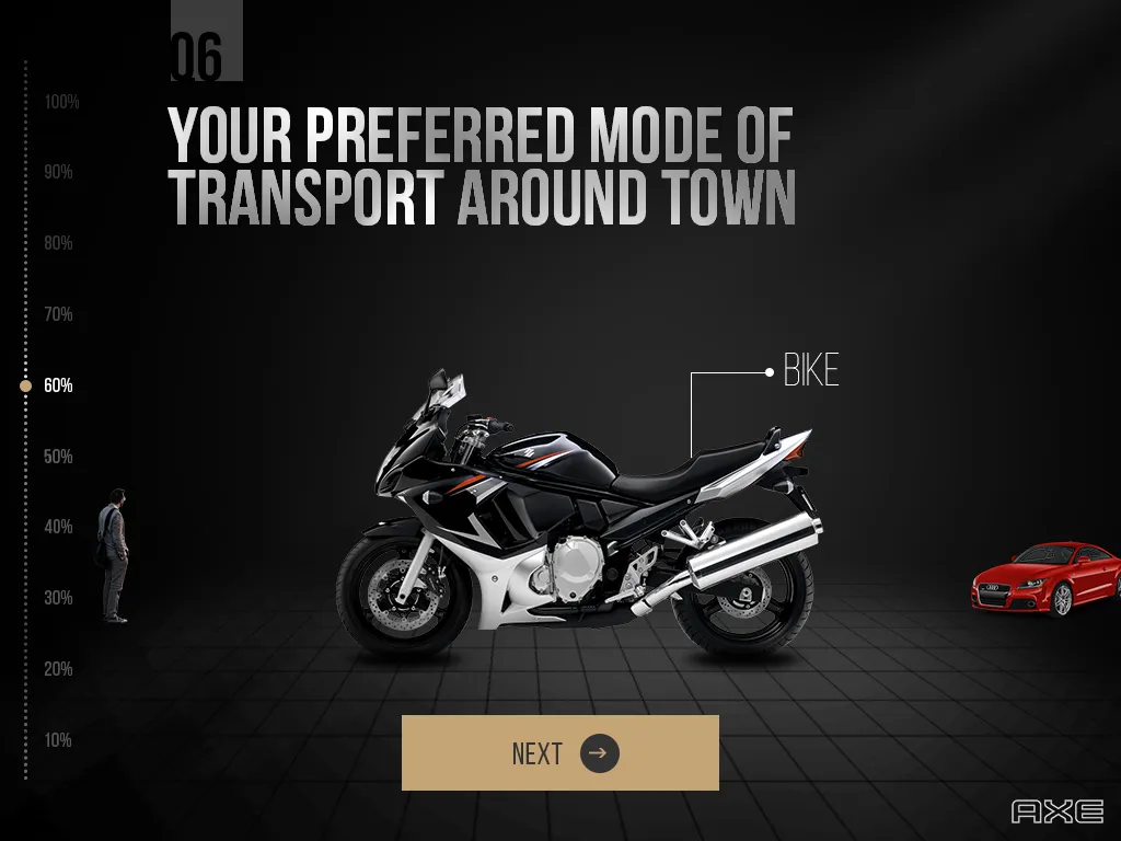 Transport choice screen