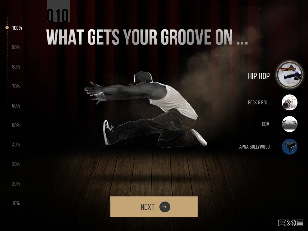 Music choice screen