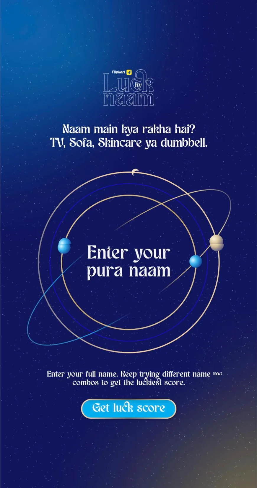 Luck By Naam name entry screen